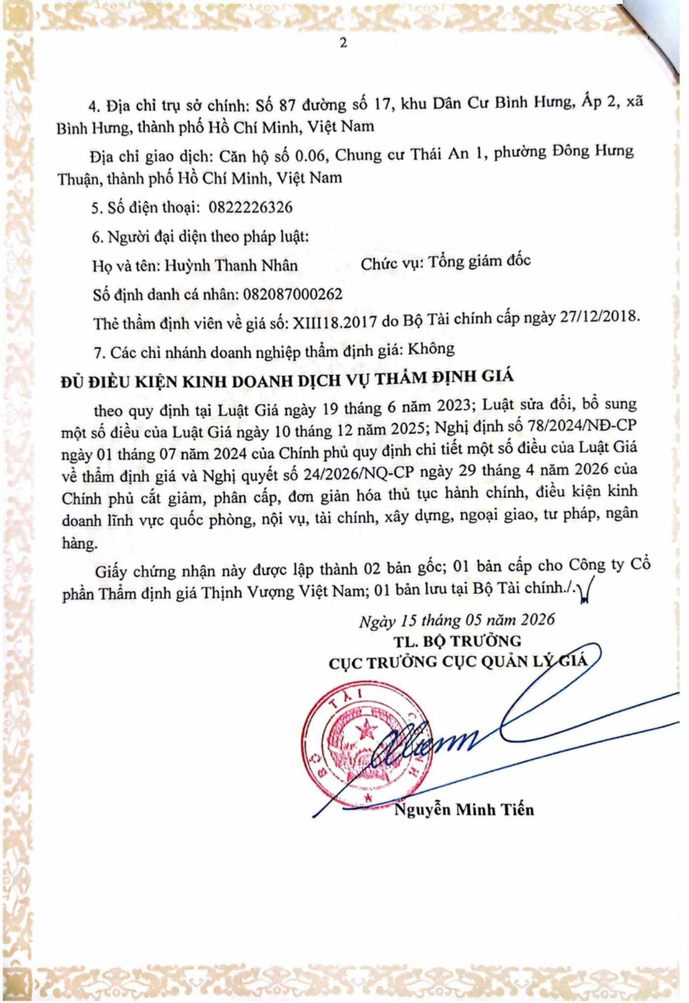 Giấy CN đủ điều kiện hành nghề